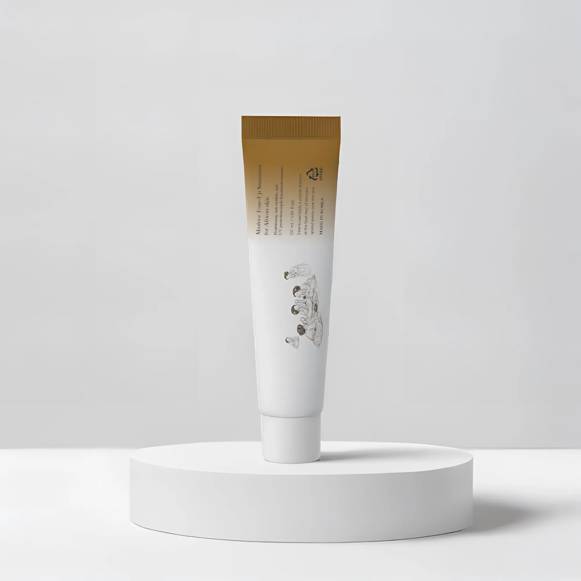 Minhwa Beauty Tinted Sunscreen back view with Korean minhwa folk art illustration